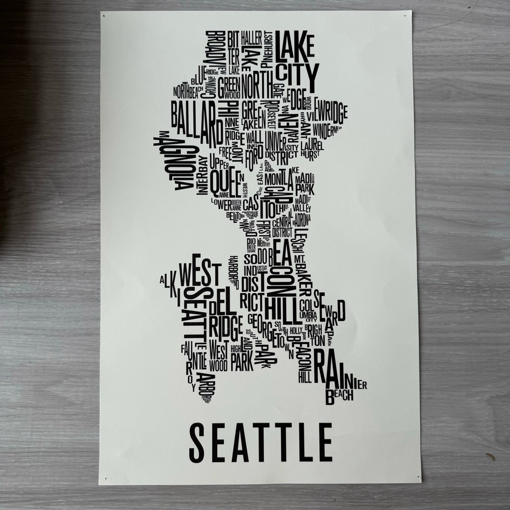 Seattle Neighborhood Typography Art Print